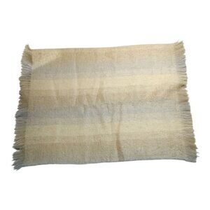 Avoca Handweavers Neutral Mohair Wool Irish Throw Blanket